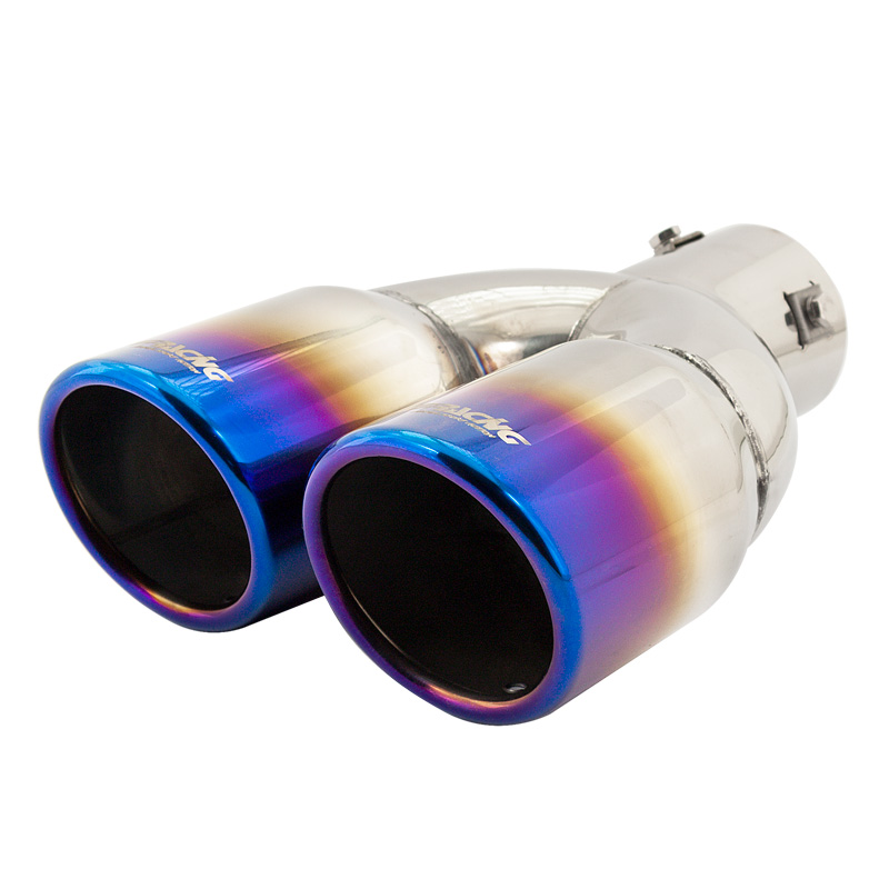 Simoni Racing Uitlaatsierstuk Dubbel Rond/Schuin RVS/Titanium - Ø76xL230mm - Montage -37->58mm Simoni Racing Uitlaatsierstuk Dubbel Rond/Schuin RVS/Titanium - Ø76xL230mm - Montage -37->58mm